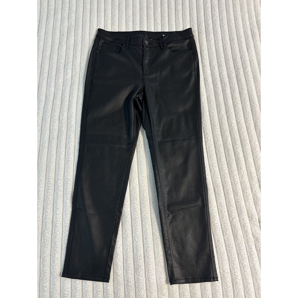 Chico's Faux Leather Ankle Pants Women's 14R large Edgy Chic Fall Going out